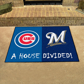 MLB, Chicago Cubs, and Milwaukee Brewers House Divided Rugs 33.75"x42.5"