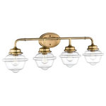 Millennium Lighting - Millennium Lighting 3444-HBZ Neo-Industrial - 35.25" 4 Light Bath Vanity - Shade Included: YesNeo-Industrial Four Light Bath Vanity Heirloom Bronze Clear Schoolhouse Glass *UL Approved: YES *Energy Star Qualified: n/a *ADA Certified: n/a *Number of Lights: Lamp: 4-*Wattage:100w A bulb(s) *Bulb Included:No *Bulb Type:A *Finish Type:Heirloom Bronze