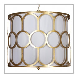 Worlds Away Colette Gold Leaf Deco Pendant Light - Products