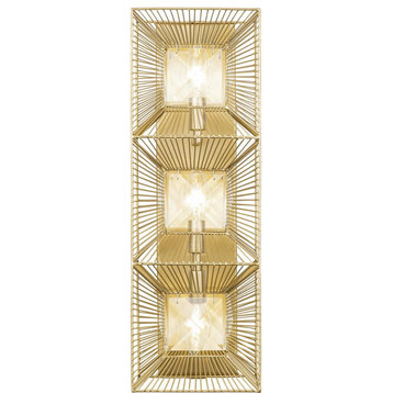 Arcade 3 Light Wall Sconce, French Gold