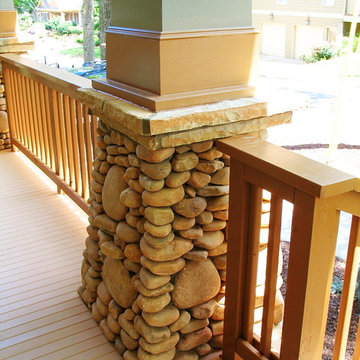 Detail of Post Pedestal at Side Entry Porch