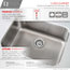 23"L x 18"W Stainless Steel Single Basin Dual mount Kitchen Sink with Strainer