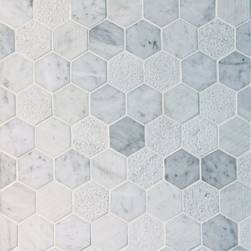 Bianco Carrara Multi Surface Hexagon Mosaic