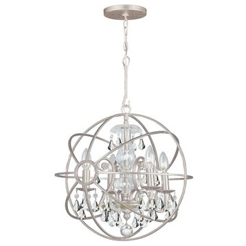 Crystorama Solaris Chandelier Wrought Iron Sphere Clear Crystals