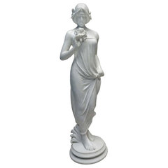 Classic Art Nouveau French Nymph Bonded Marble Resin Statue