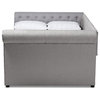 Bowery Hill Mid-Century Fabric/Wood Tufted Queen Daybed in Gray