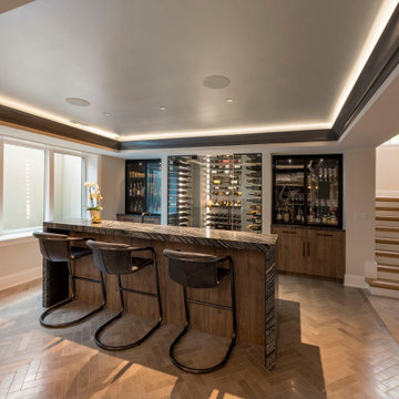 View of Custom Bar and Staircase