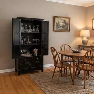 Oriental Black Lacquer Red Trim Narrow Storage Accent Cabinet ws5002