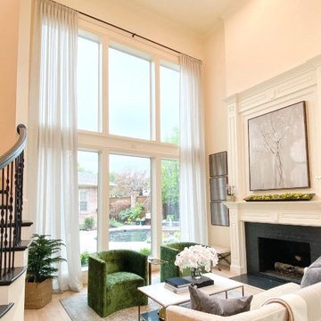 High Ceiling Drapery Curtains Installation in Plano, TX