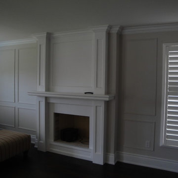 Markham Family room Fire place, Wainscoting