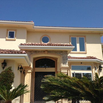 Box Gutters on Custom Home with Tile Roof, Walnut California