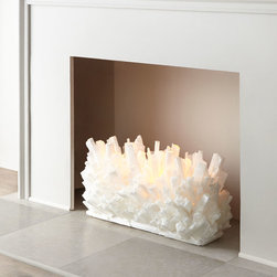 Selenite Fireplace Sculptures - Home Decor