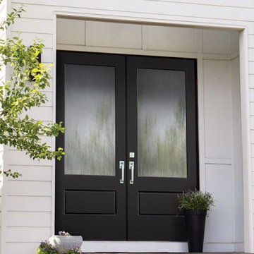 Masonite Performance Door System Belleville 1 Panel ¾ Lite Fiberglass Front Door