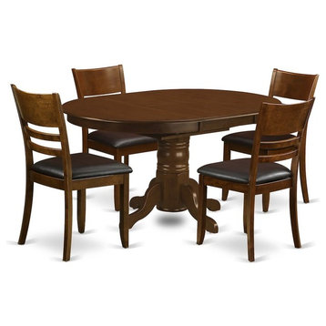 5-Piece Kenley With a 18" Leaf and 4 Leather Chairs With Cushion