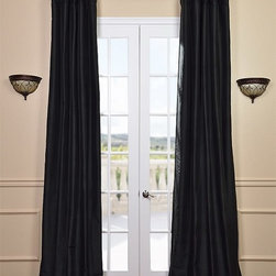 Midnight BlackThai Silk Curtains - Curtains