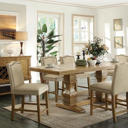 Coaster Parkins 7-Piece Counter Table and Chair Set in Brown - Dining Sets
