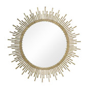 Luxe 42" Gold Sunburst Round Wall Mirror