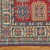 Red Oriental Rug, 6'X7' Hand Knotted 100% Wool High Quality Kazak Rug