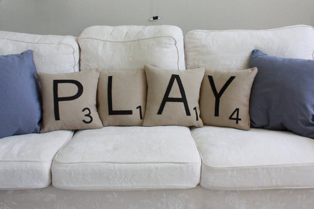 PLAY Scrabble Letter Pillows