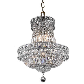 Tranquil 6-Light Pendant, Chrome With Clear Royal Cut Crystal