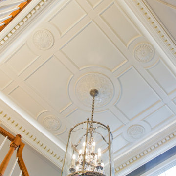 Custom Luxury Stairs Coffered Ceiling