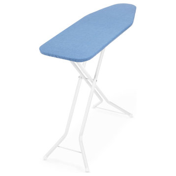 Compact 4-Leg Metal Mesh Top Ironing Board With Padded Blue Cover