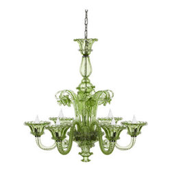 Green Glass Chandelier - Chandeliers
