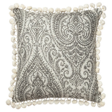 Linum Home Textiles Anchor Decorative Pillow Cover, Gray, Square