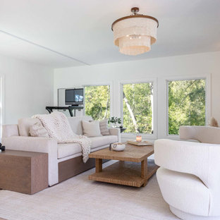 75+ Maritime Wohnzimmer mit weißer Wandfarbe Ideen & Bilder - August