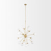 Barbara Brushed Gold Metal With Frosted Glass Globes 18-Light Chandelier