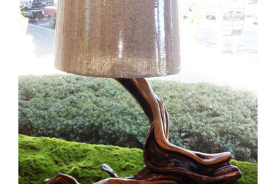 Reclaimed Wood Gooseneck Table Lamp