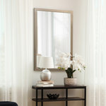 Frame My Mirror - Meade Framed Wall Mirror, Aged Nickel, 36"x24" - Brushed metallic tones are paired with the unpretentious lines of the Meade to create a contemporary framed mirror. The shallow depth of the Meade makes this an ideal choice for areas with limited space.