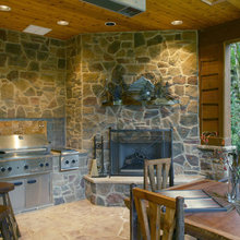 fireplace in kitchen