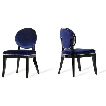 AandX Isabella Modern Blue Dining Chairs, Set of 2
