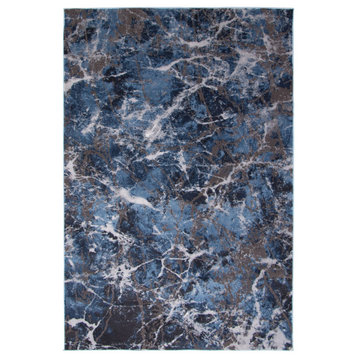 ECARPETGALLERY Marble Texture Rug 8'0" x 10'0" Blue, Marble