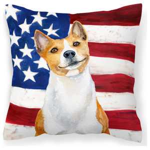 Union Jack Flag Dog Saint Bernard Throw Pillow Multicolor 18x18 