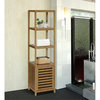 Gallerie Decor Natural Spa 5-Shelf Transitional Bamboo Cabinet in Natural