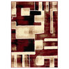 L'Baiet Samara Abstract Red Graphic 8' x 10' Fabric Area Rug