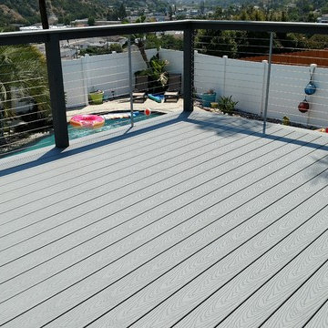 Composite Deck with Stainless Steel Cable Railing in San Diego