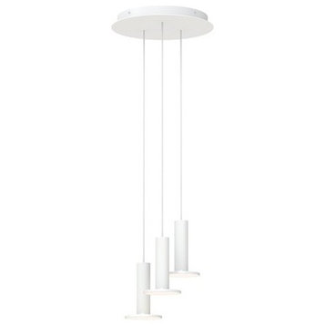 Pablo Cielo 3 Pendant Chandelier, Aluminum/Aluminum/Gray Cord