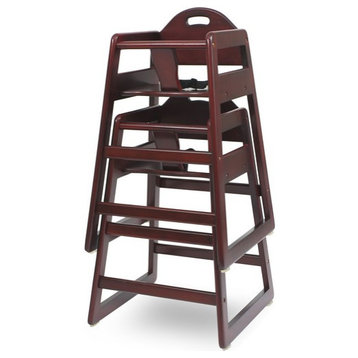 Solid Wood High Chair, Cherry