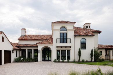Mediterranean exterior home idea in Austin