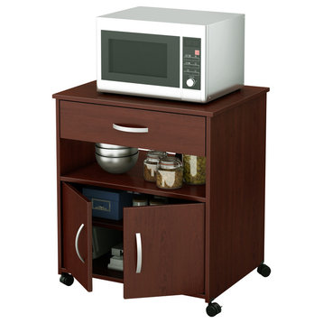 South Shore Axess Microwave Cart in Royal Cherry