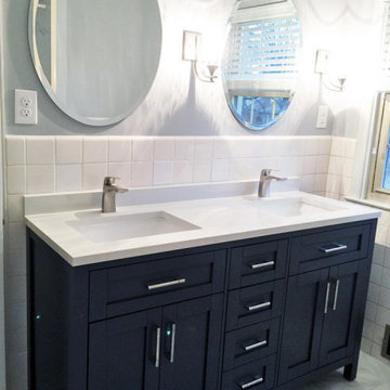 Double-sink Vanity and Sconces