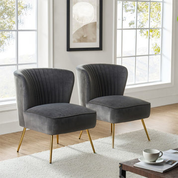 Upholstered Side Chair, Set of 2, Gray