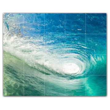 Waves Ceramic Tile Wall Mural HZ501161-54S. 21.25" x 17"