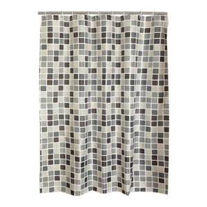 Blue Polyester Waterproof Shower Curtain Bathroom Curtain Bathroom