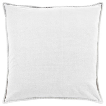 Cotton Velvet by Surya Down Fill Pillow, Medium Gray, 18' Square
