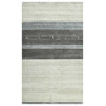 Amer Rugs - Blend Kently Area Rug, Ivory, 10'x14', Striped - With its unique colorblock design and a southwestern twist, this rug can fit into a variety of settings. Whether your home is farmhouse or contemporary, this earthy, super plush handmade rug will ground the room in beauty and design. Handwoven in India of the finest New Zealand wool with art silk added for sheen and added softness.