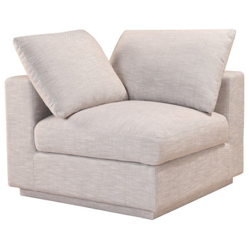 Feather Filled Grey Fabric Corner Chair Scandinavian Sofa